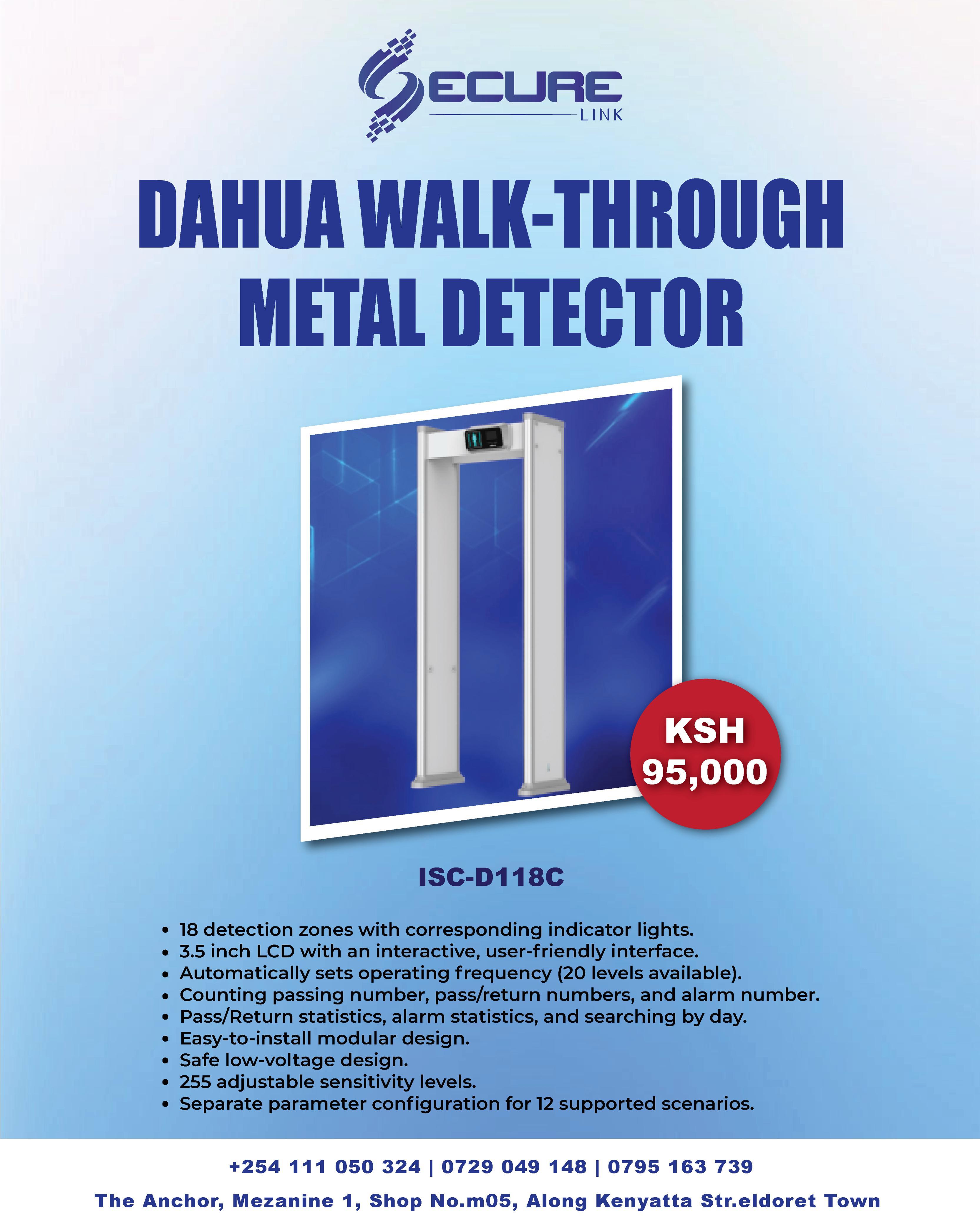 High Detection walk-through metal detector