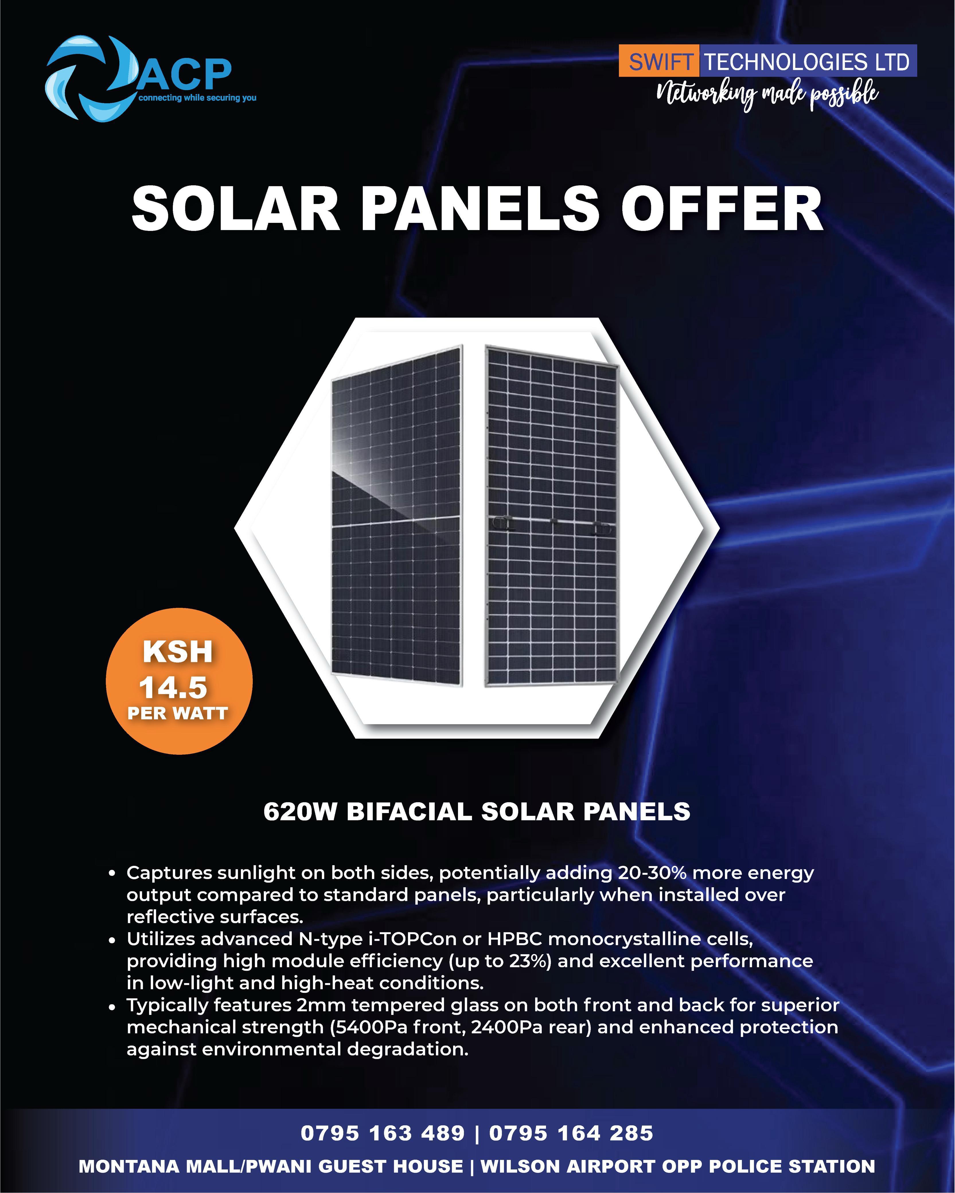 620W Bifacial Solar Panels
